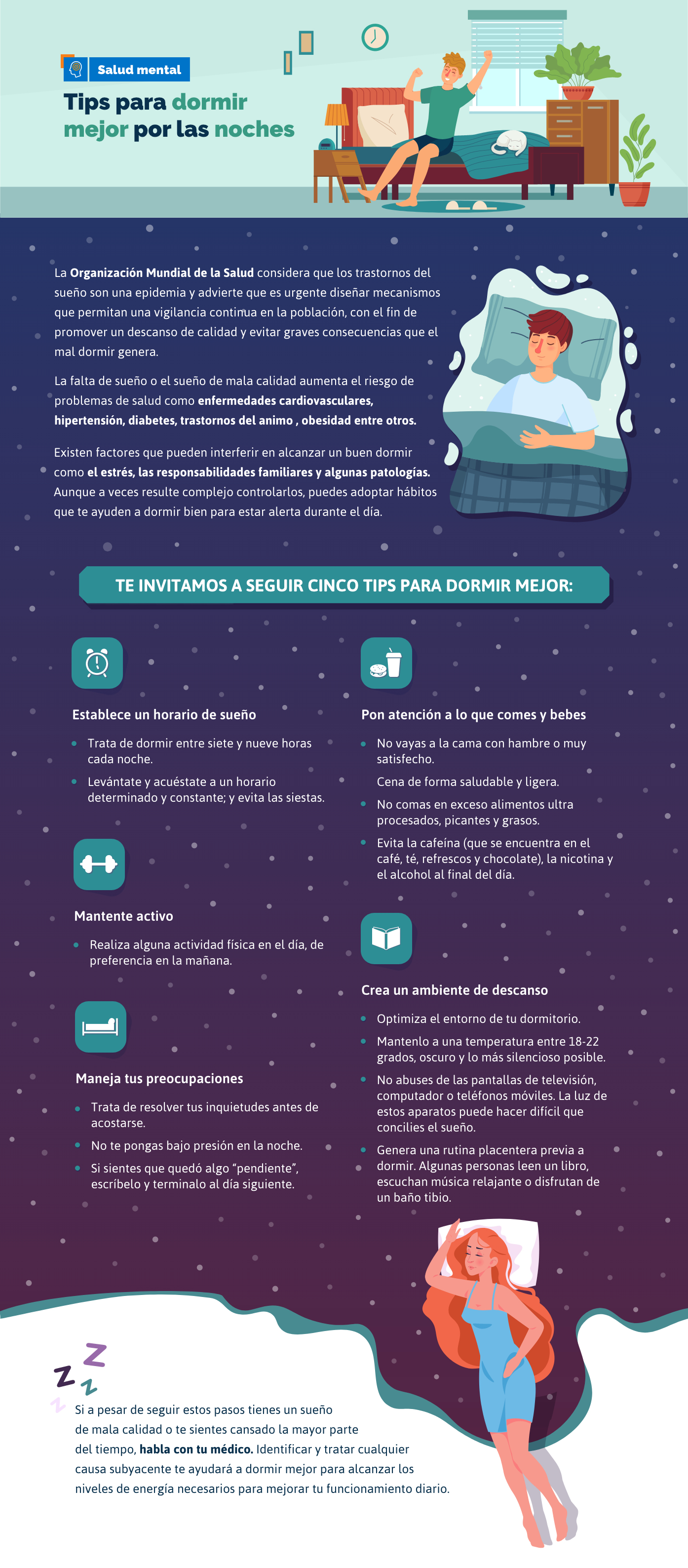 Consejos para dormir bien por la noche